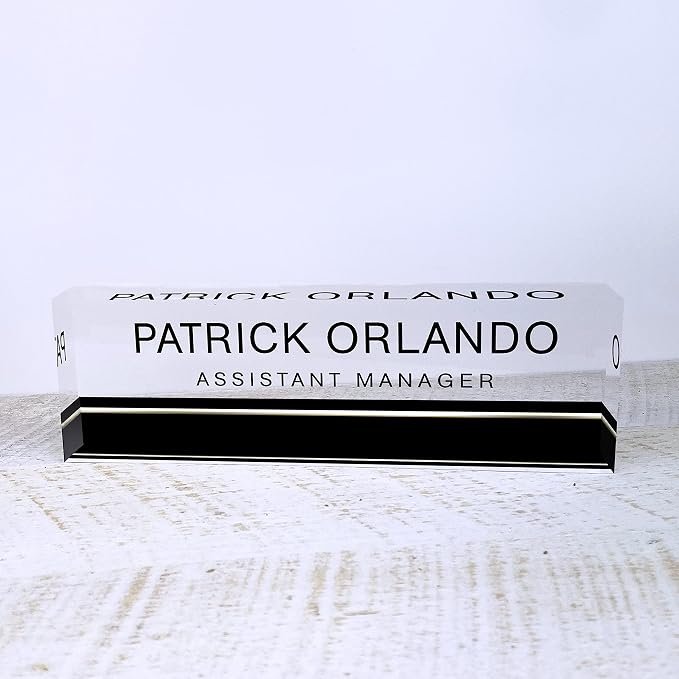 Artblox Personalized Office Desk Name Plate and Business Card Holder | Clear - Image 7