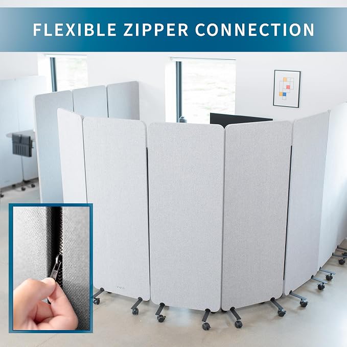 VIVO Freestanding 72 x 66 inch Privacy Panel, Mobile Cubicle Divider, x3 24 - Image 6