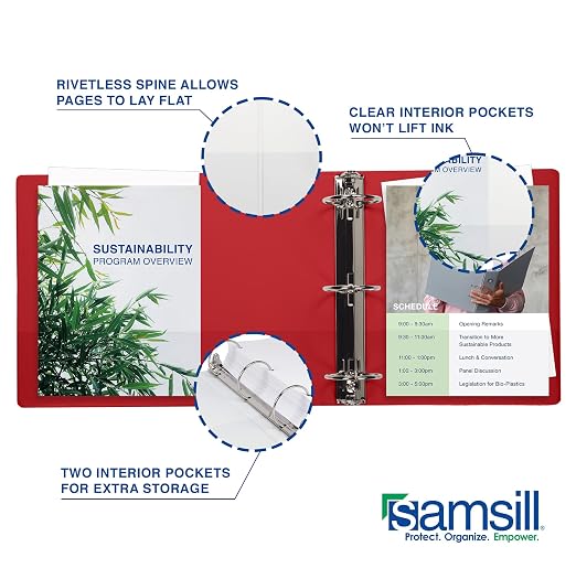Samsill 3 Inch 3 Ring Binders, Made in USA, Economy Round Ring, 550 Sheet - Image 6