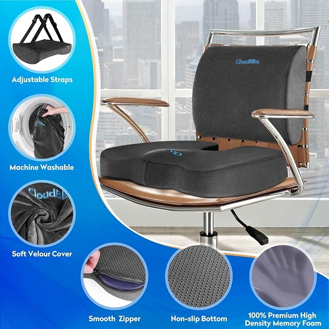 CloudBliss Seat Cushion, Office Chair Cushion, Car Seat Cushion, Lumbar Support - Image 3
