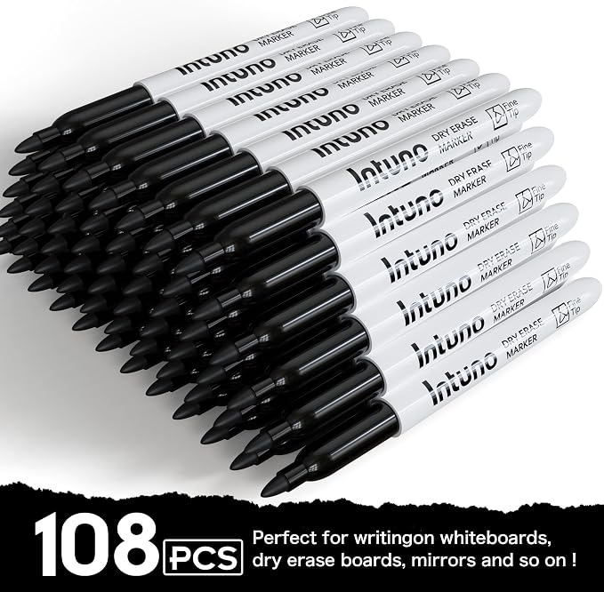 INTUNO Dry Erase Markers, Fine tip, Presentation - Image 3