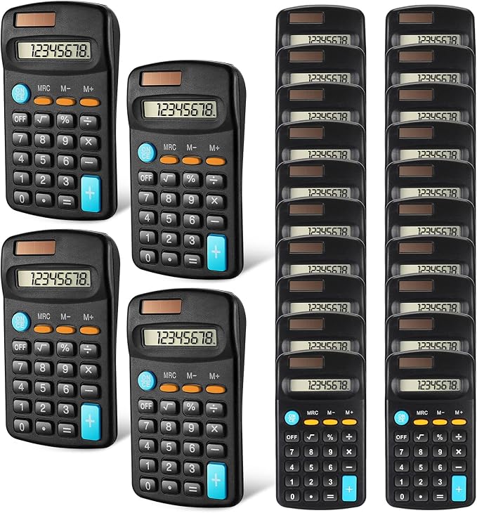 Flutesan 24 Pieces Basic Mini Calculators Bulk by Flutesan