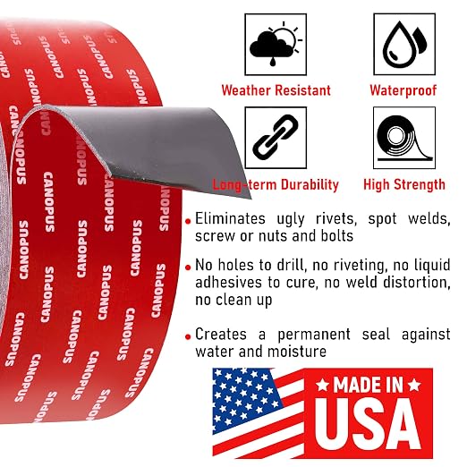 CANOPUS Double Sided Tape, 5952 Heavy Duty Mounting Tape, Strong Bond & - Image 2