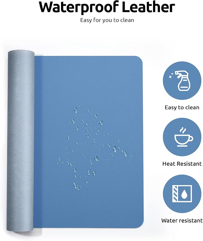YSAGi Leather Desk Protector, Office Mat, Large Mouse Pad, Non-Slip PU Leather - Image 4