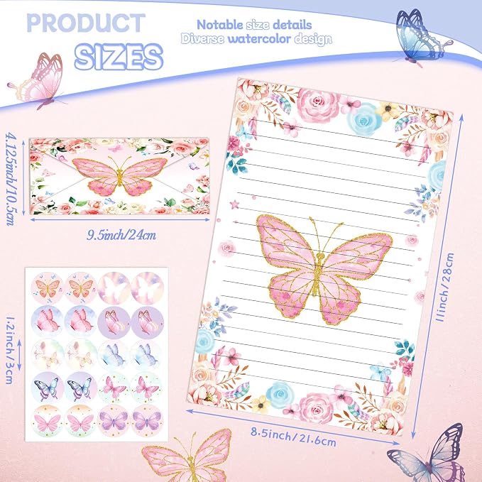 TaoBary 160 Pcs Stationery Paper Set 50 Double Sided Stationery Papers - Image 4