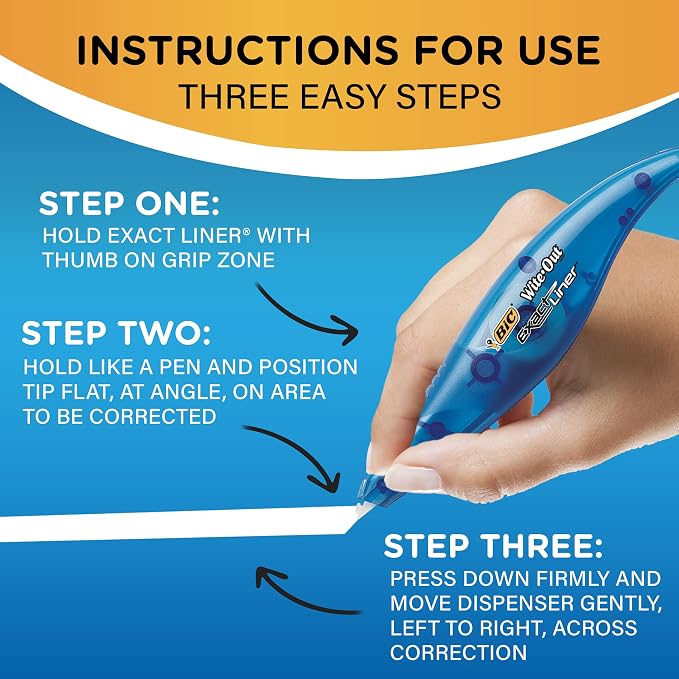 BIC Wite-Out Brand Exact Liner Correction Tape, 19.8 Feet, 4-Count Pack of - Image 8