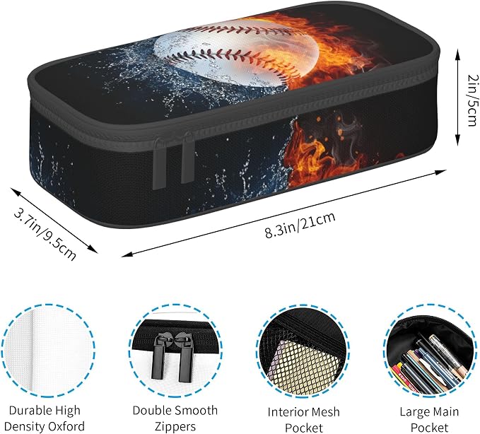 YIJIUWKIS Sports-Themed Baseball Pencil Case - Image 3