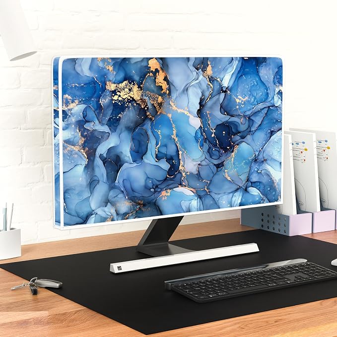 Baocicco Navy Blue Gold Marble Waterproof TV Dust Cover 80 Inch Creative - Image 6