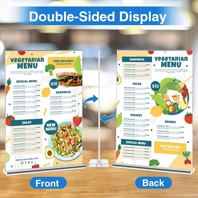 Daofary Acrylic Sign Holder 4 x 6 Inches 4 Pack, Double-Sided Stand up Table - Image 4