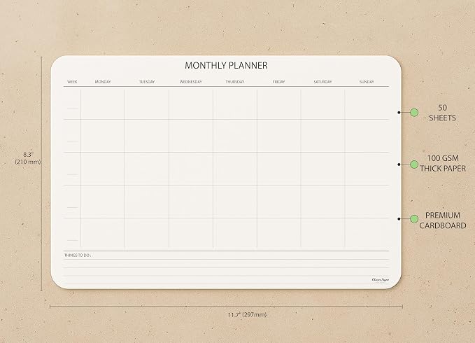 Undated Monthly Planner Notepad, Desk Calendar - Image 4