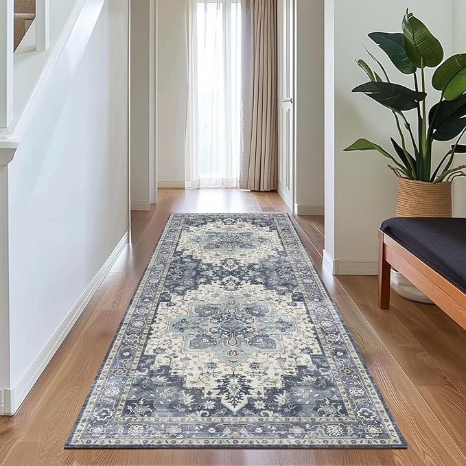 GENIMO 2x7 Runner Rugs for Hallway, Machine Washable Non Slip Vintage Rugs - Image 2
