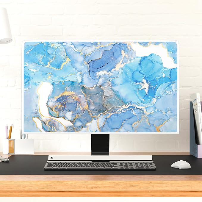 Baocicco Baby Blue Gold Marble Waterproof Computer Monitor Dust Cover 26 - Image 4