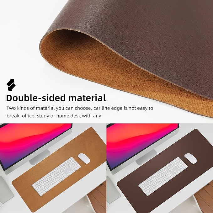 Leather Desk pad Protector, Large Desk mat - Image 4