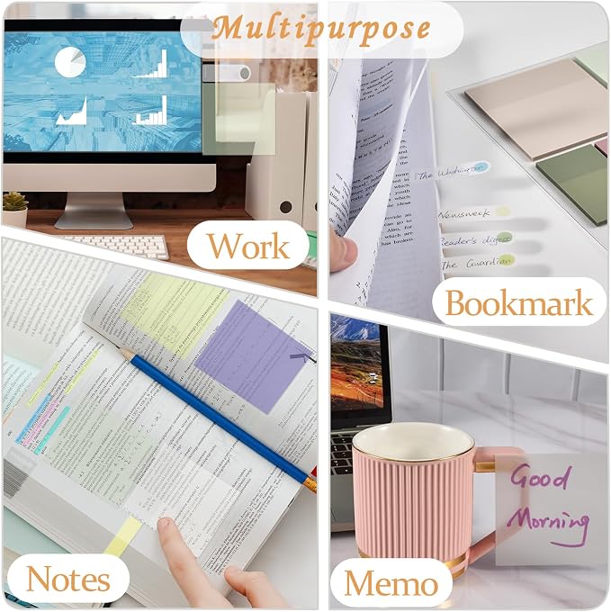 BAYTORY 1610 Sheets Transparent Sticky Notes - Image 7