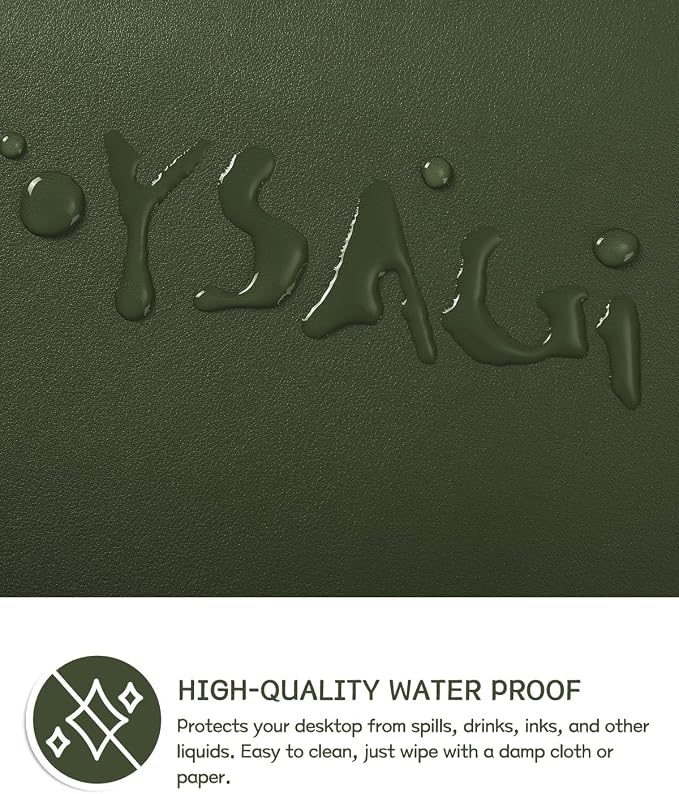 YSAGi Non-Slip Leather Desk Pad, Waterproof Laptop Computer Desk Keyboard Mat - Image 3