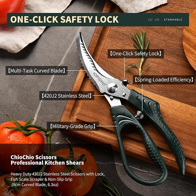 IOPIDHO Heavy Duty Poultry Shears, Kitchen Shears - Image 7