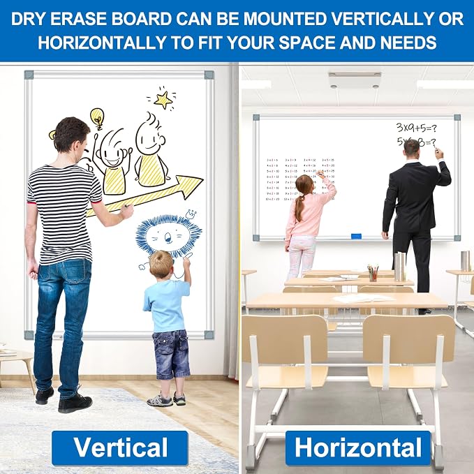 H-Qprobd 6'x4' Large Magnetic White Board Dry Erase Whiteboard - Image 6