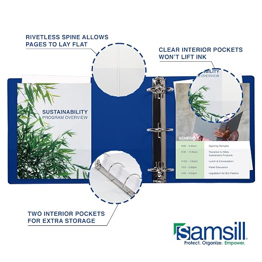 Samsill 0.5 Inch 3 Ring Binder, Made in USA, Economy Round Ring, 100 Sheet - Image 6