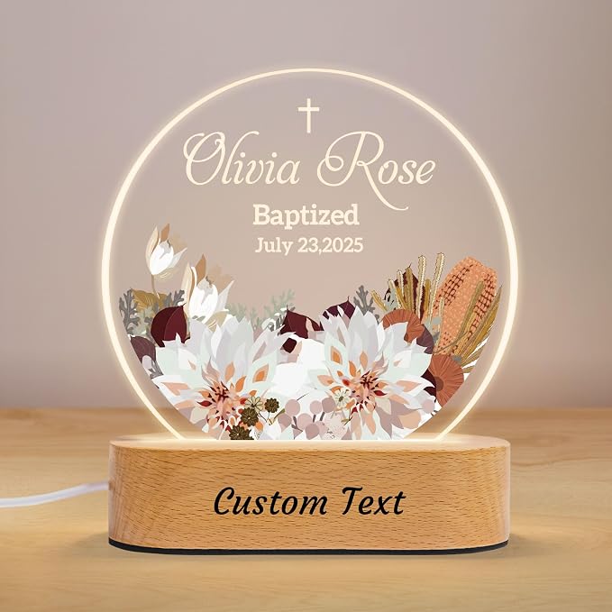7GEEFT Personalized Baby Gifts for Kids, Custom Flower Acrylic Sign Plaque by Unknown