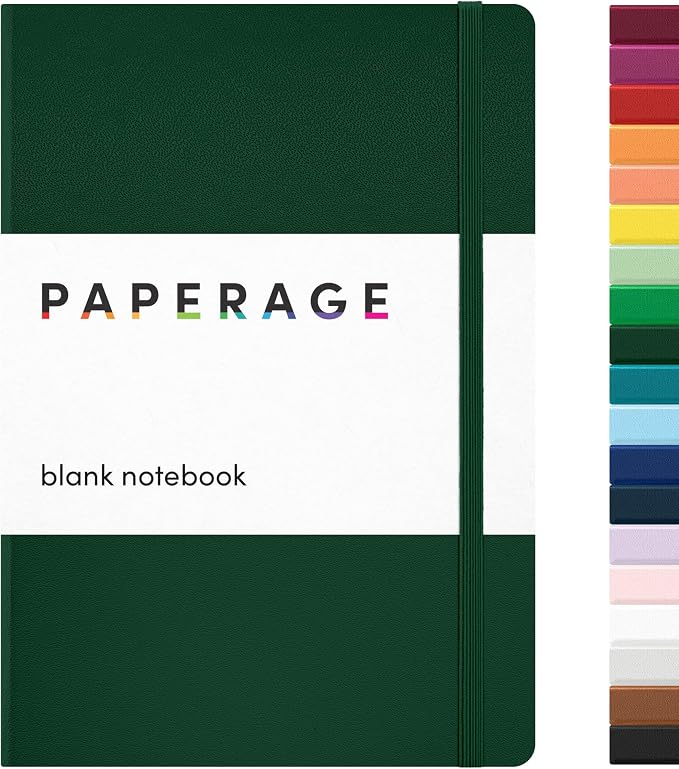 PAPERAGE Blank Journal Notebook, 160 Pages, Medium 5.6 in x 8 in by PAPERAGE