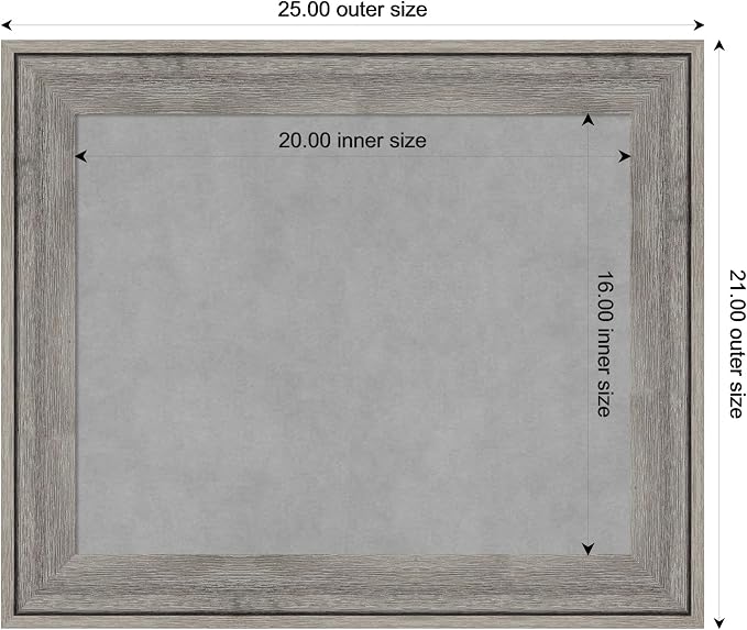 Amanti Art Grey Framed Magnetic Board 21x25 Small Vision Board - Image 4