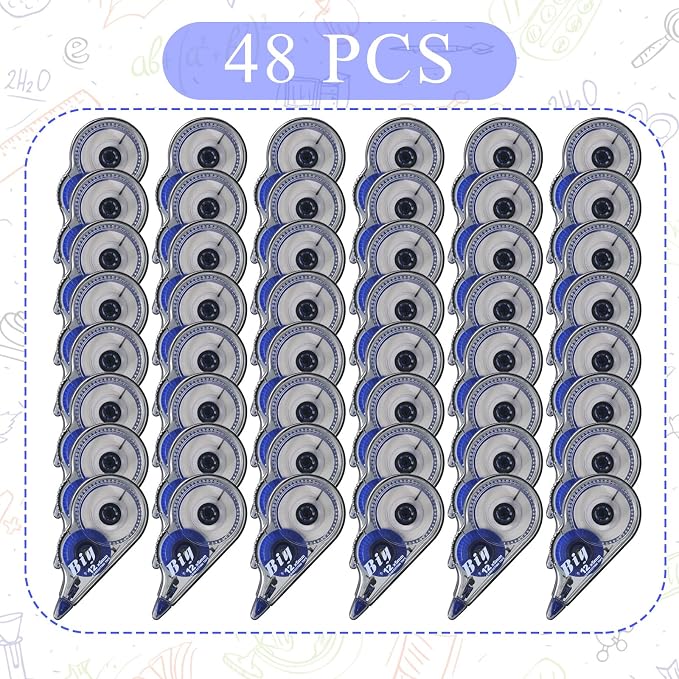 Chivao 48 Pack White Correction Tape, Classroom Correction Tape Wipe out Easy - Image 2