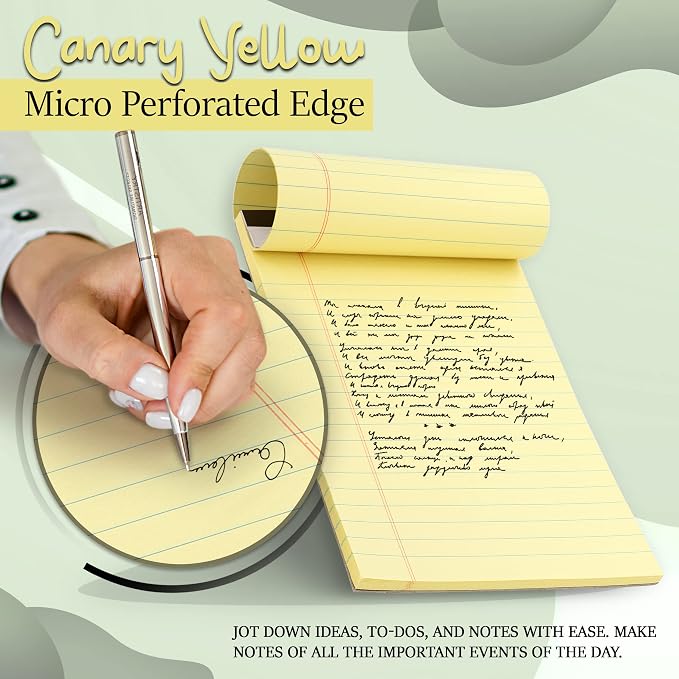 Emraw Jr. Legal pad, legal/wide Ruled Writing Pad. Perforated Edge. 5" X 8" - Image 7