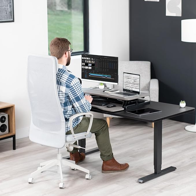VIVO 32 inch Desk Converter, K Series, Height Adjustable Sit to Stand Riser - Image 8
