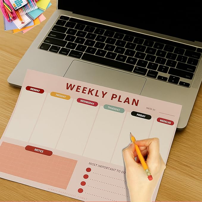 Weekly Planner Notepad – Tear-Off Weekly to do List Notepad, Weekl y Desk - Image 6