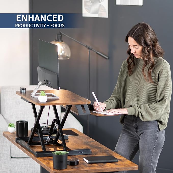 VIVO 26 inch Desk Converter, K Series, Height Adjustable Sit to Stand Riser - Image 4
