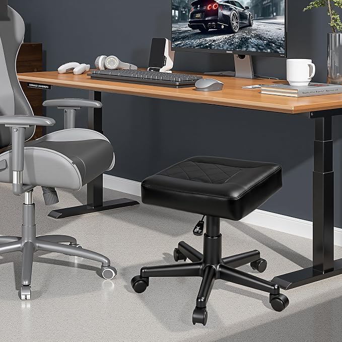 VECELO Under Desk Footrest, PU Ergonomic Foot Rest - Image 6