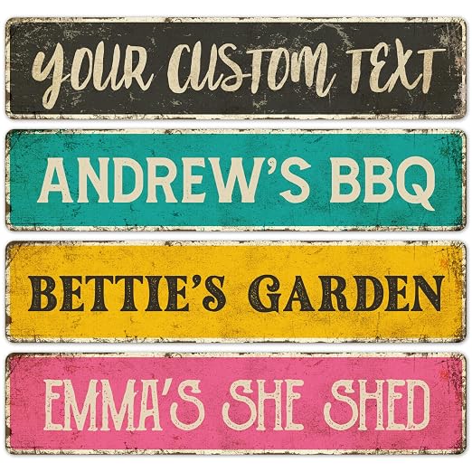 Custom Rustic Sign, Personalized Decor Street Signs Gift, 40x10 Inches by SigoSigns