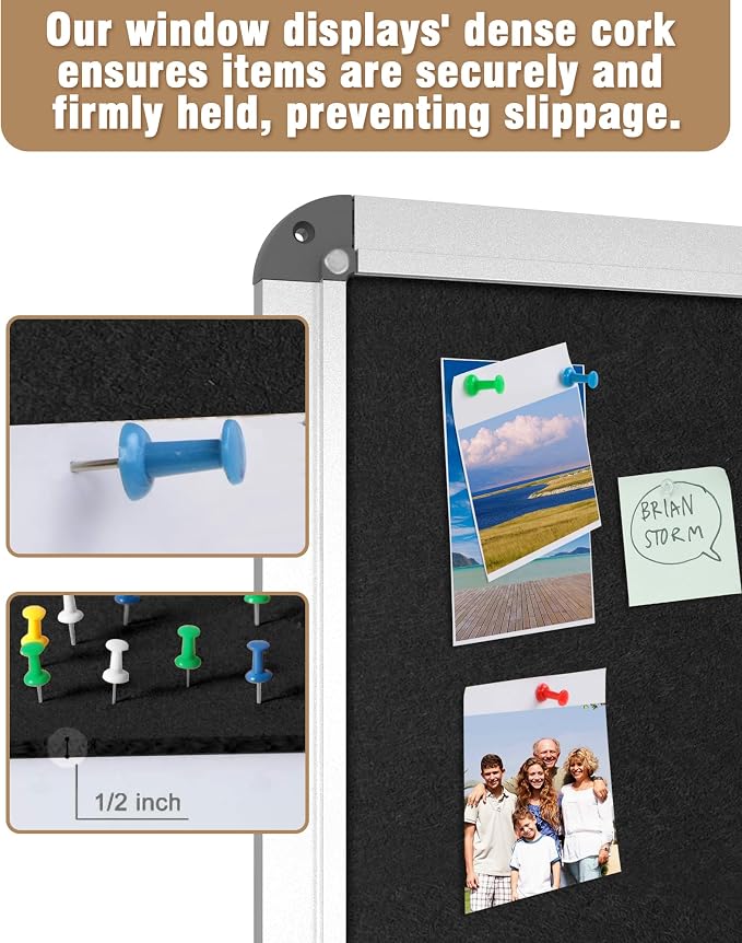 Mifuro 38"x38" Enclosed Bulletin Board, Lockable Weather-Resistant Aluminum - Image 6