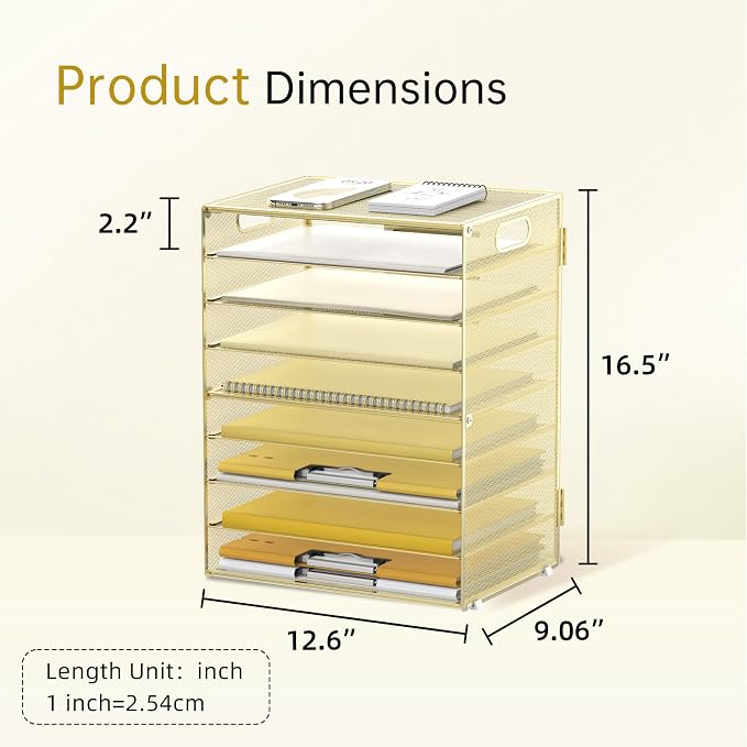 DALTACK 9-Tier Paper Letter Tray Desk Organizer - Image 4