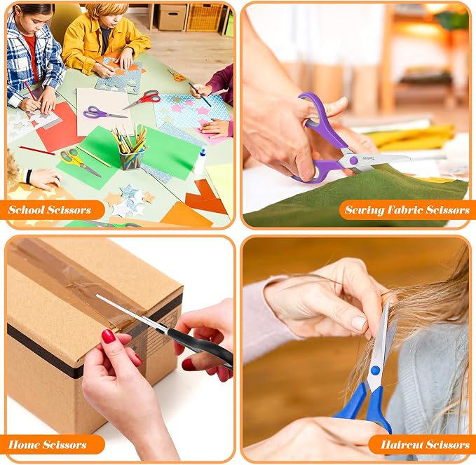 Scissors Bulk Set of 24-Pack, Taotree 8" Scissors All Purpose Comfort Grip - Image 7