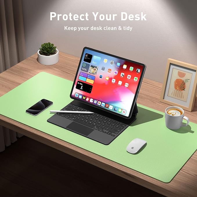 Aothia Leather Desk Pad Protector, Office Desk Mat, Large Mouse Pad, Non-Slip - Image 3