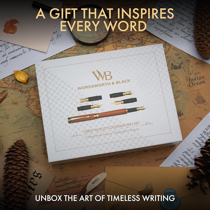 Wordsworth & Black Fountain Pen Gift Set, Includes Ink Bottle, 6 Ink Cartridges - Image 6