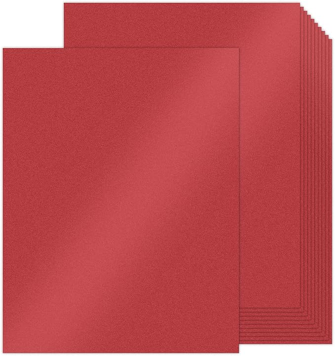 Red Shimmer Cardstock 8.5 x 11 Paper, Goefun 24 Sheets 80lb Red Card Stock by Goefun
