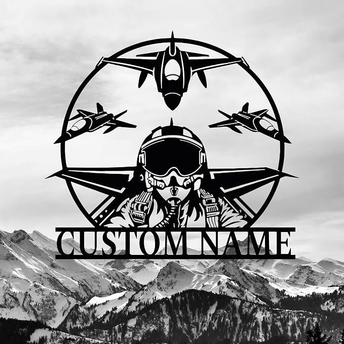 Personalized Metal Airplane Wall Art, Airplane Name Sign, Customized Pilot Name - Image 2