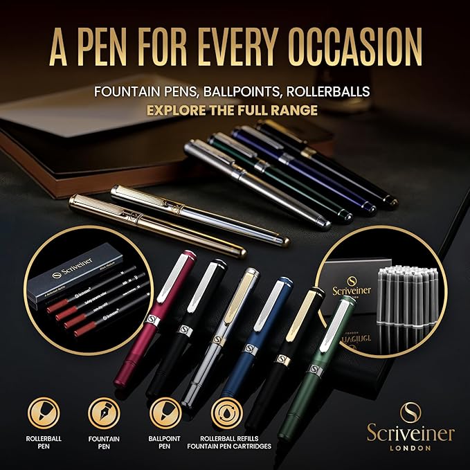 Scriveiner Gold Luxury Fountain Pen - Image 6