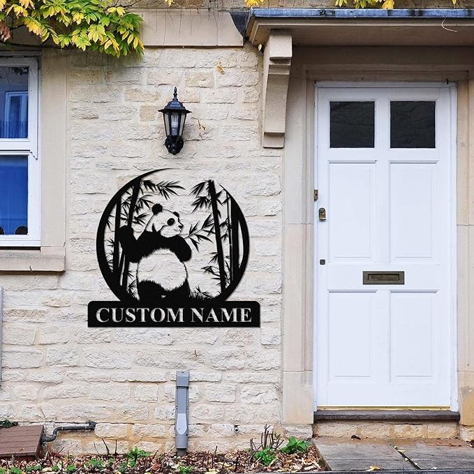 Personalized Panda Metal Sign | Family Name Sign | Panda Home Decor | Custom - Image 8