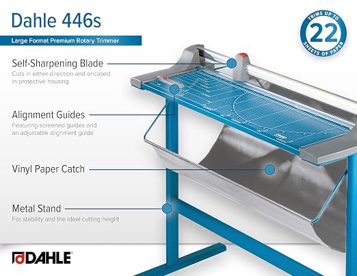 Dahle 446s Premium Rotary Trimmer w/Stand, 25 Sheet Capacity, Self-Sharpening - Image 5