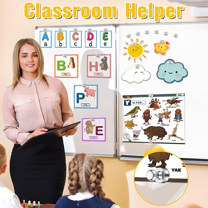 VNDUEEY 120 Pack Fridge Magnets, Refrigerator Magnets Strong Whiteboard Magnet - Image 3