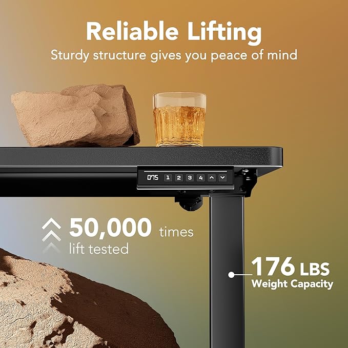 HUANUO 71 x 30 inch Electric Standing Desk Adjustable Height, 4 Memory Height - Image 4