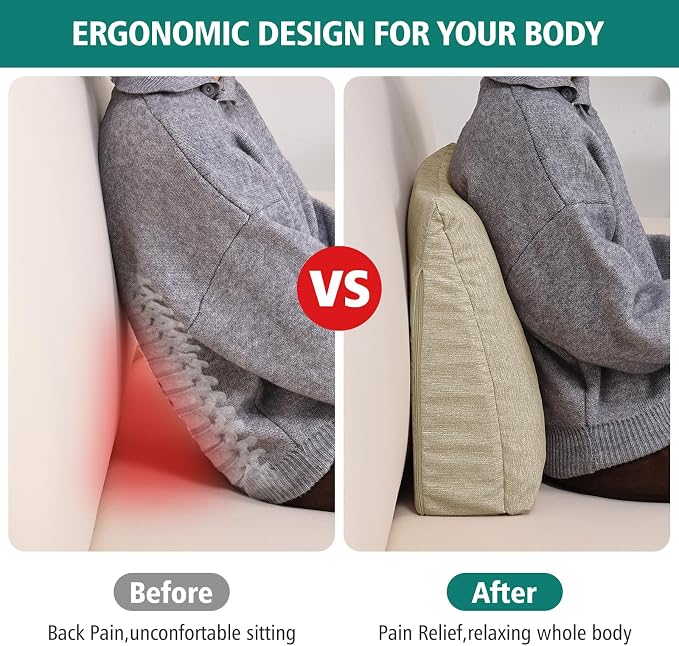 TANYOO Back Support Pillow for Recliner Soft Dual Layer Lumbar Support Pillow - Image 3