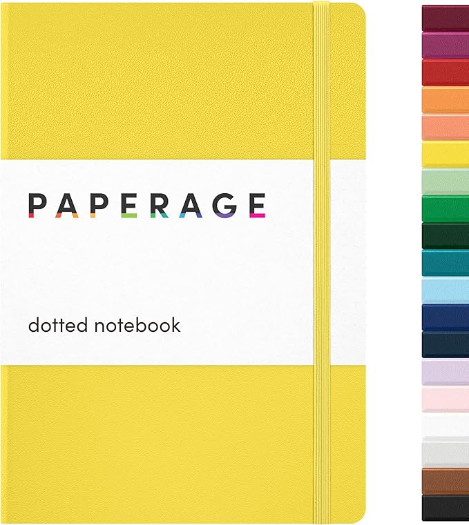 PAPERAGE Dotted Journal Notebook, 160 Pages, Medium 5.6 in x 8 in by PAPERAGE