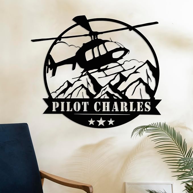 Personalized Metal Airplane Wall Art, Airplane Name Sign, Customized Pilot Name - Image 6
