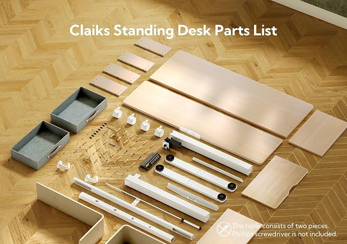 Claiks Standing Desk with Drawers, Stand Up Electric Standing Desk Adjustable - Image 7