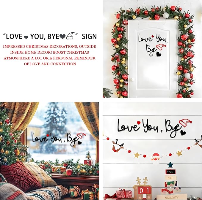 Christmas Love You Bye Wood Sign, Above Door Topper Decoration - Image 6