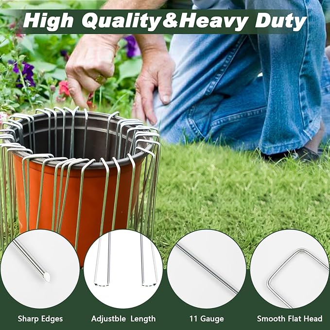 FEED GARDEN 6 Inch 500 Pack Galvanized Landscape Staples Plant Cover Pins 11 - Image 5